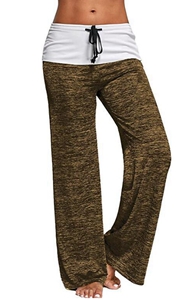 SZ60026-1 Женские свободные леггинсы для йоги с широкими штанинами Foldover Heather